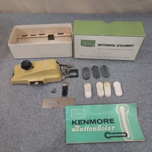 Vintage Sears Kenmore Buttonhole Attachment Set 6774 with Templates and Box